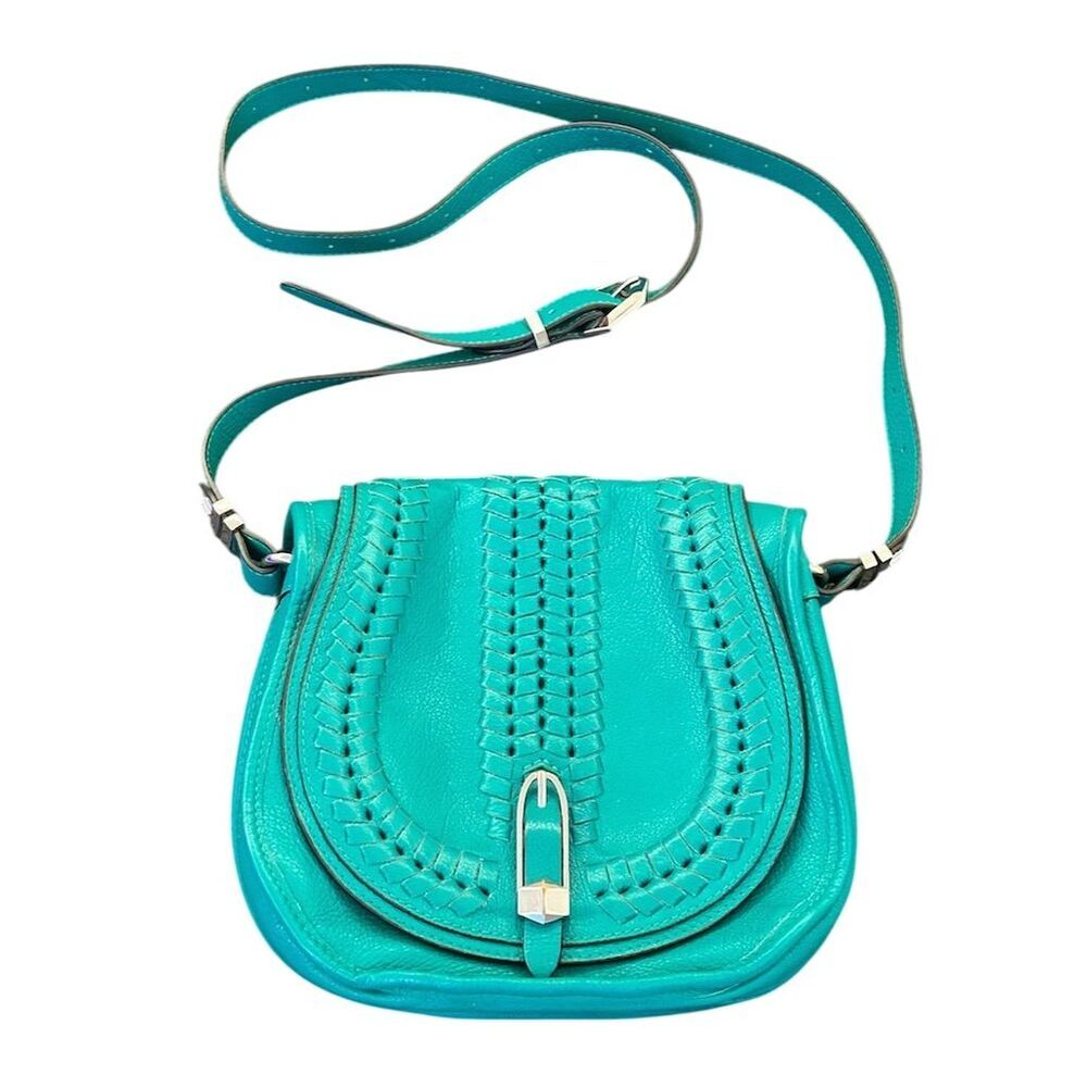 OrYany Amanda Women's Turquoise Leather Saddle Bag Medium Size